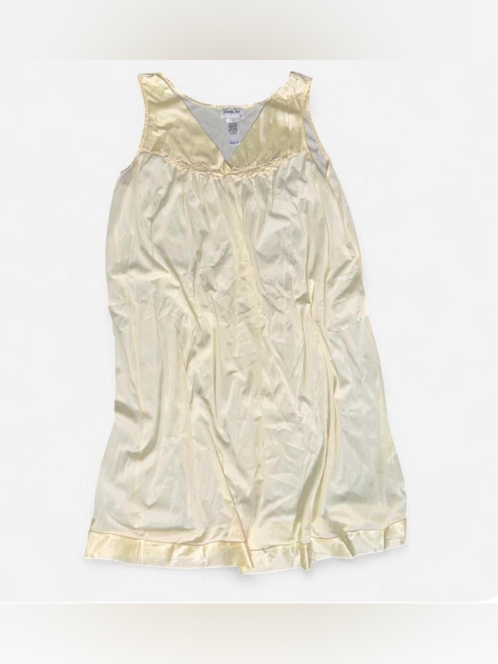 Vintage Vanity Fair satin nightgown yellow